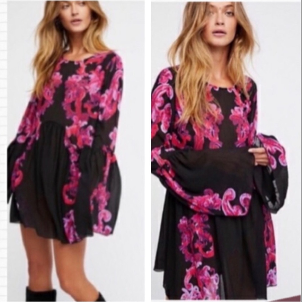 Free People Pink Symphony Floral Dress/Tunic